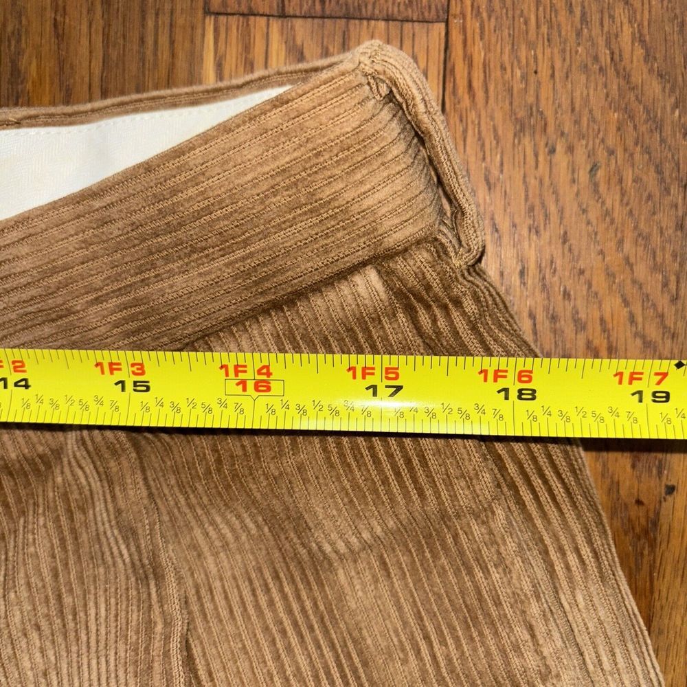 Brooks Brothers 346 Corduroy Pants Mens 35 X 30 Brown Pleated‎ Cuffed Preppy - Picture 6 of 7